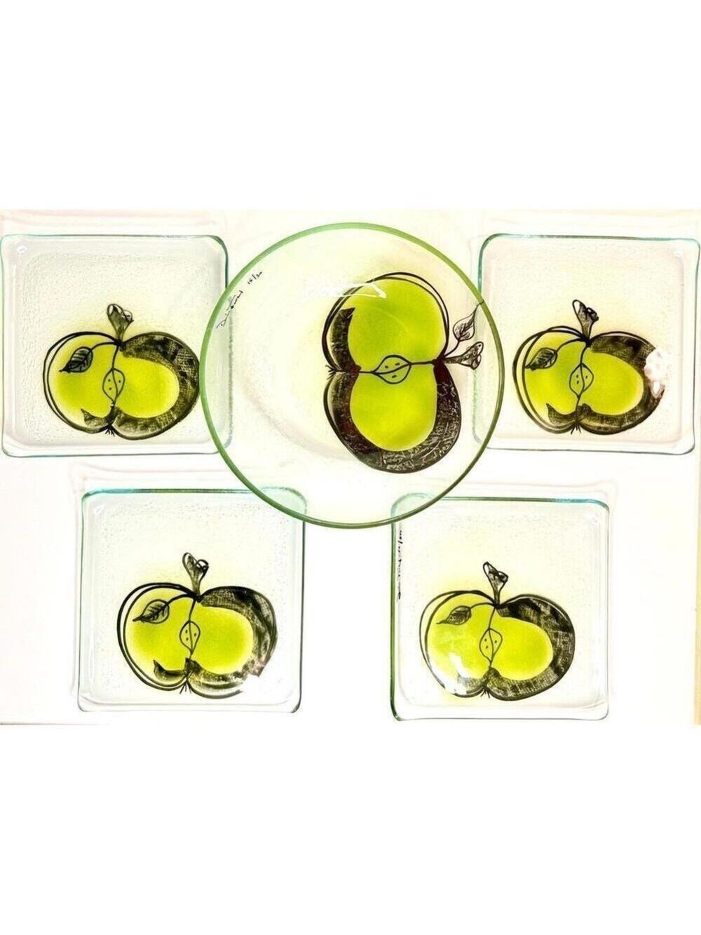 Diane Ferland Limited Edition Fused Glass Plates & Bowl Handmade in Quebec